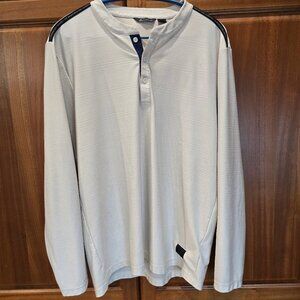 adidas polo long sleeve no collor 1/4 button down, RARE!